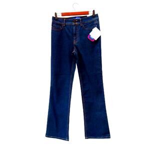 Bandolinoblu Womens Stretch Jeans Size 8 Blue Denim Tummy Slimming Dark Wash New